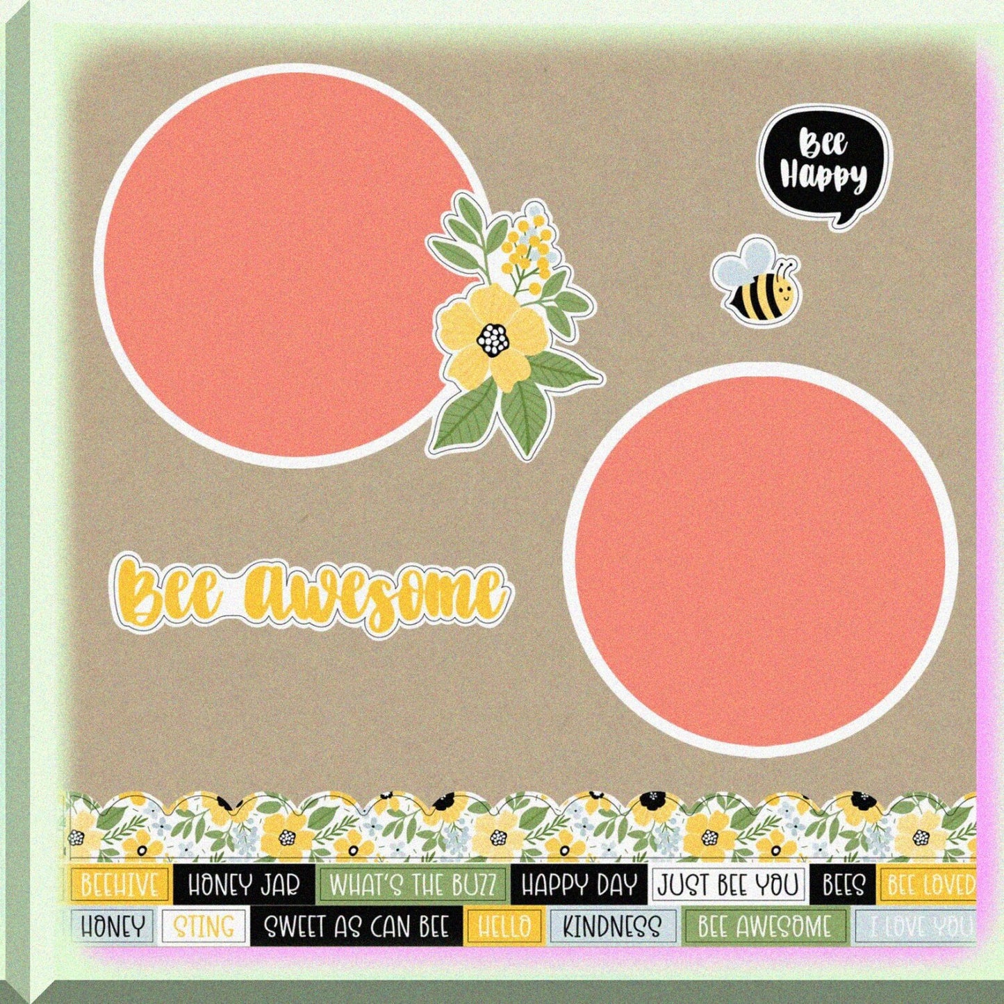 Bee Scrapbook Kit with Honey Bee Paper and Stickers