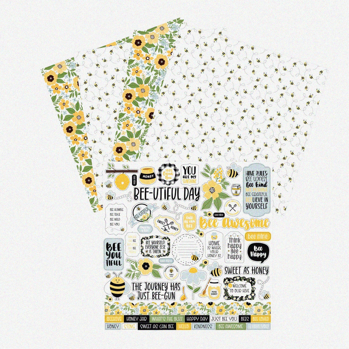 Bee Scrapbook Kit with Honey Bee Paper and Stickers