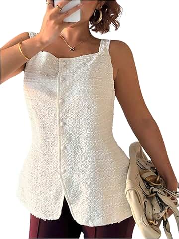 Plus Size Women's Summer Textured Sleeveless Tank Top