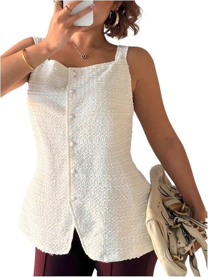 Plus Size Women's Summer Textured Sleeveless Tank Top