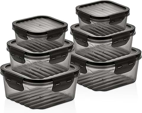 Six-piece airtight food storage container set