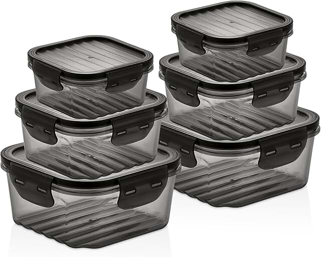 Six-piece airtight food storage container set