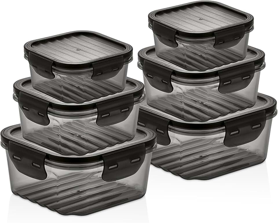 Six-piece airtight food storage container set