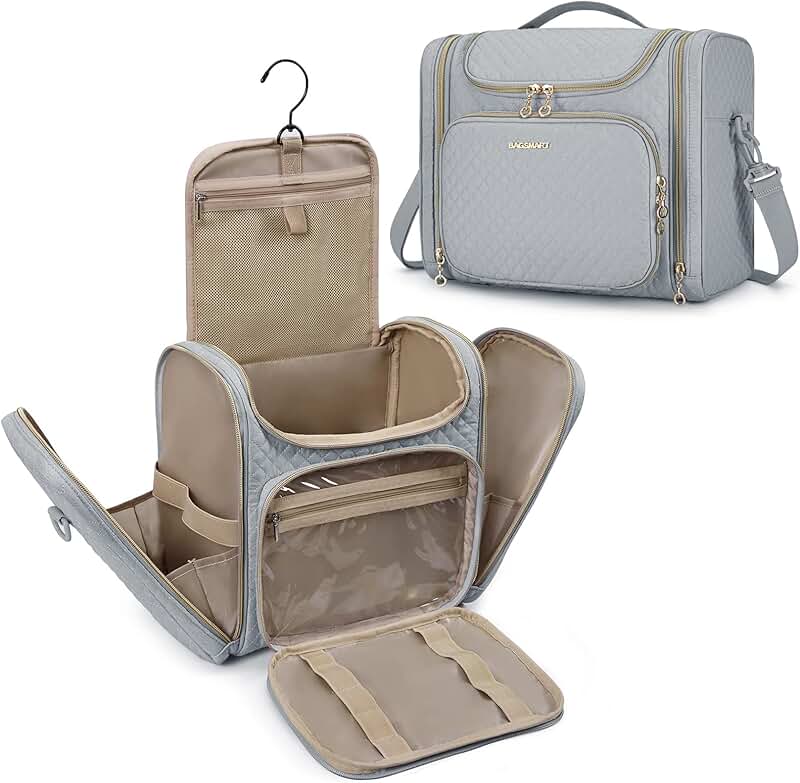 Large Water-Resistant Toiletry and Makeup Bag for Travel