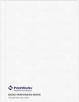Vertical perforated paper for booklets and catalogs, 8.5" x 11"