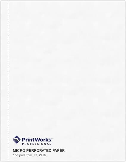 Vertical perforated paper for booklets and catalogs, 8.5" x 11"