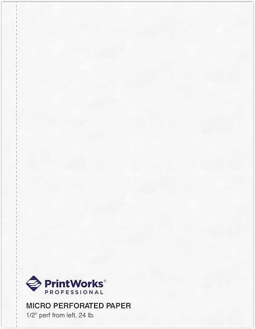 Vertical perforated paper for booklets and catalogs, 8.5" x 11"