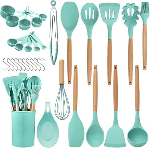 33-Piece Silicone Kitchen Utensil Set with Holder