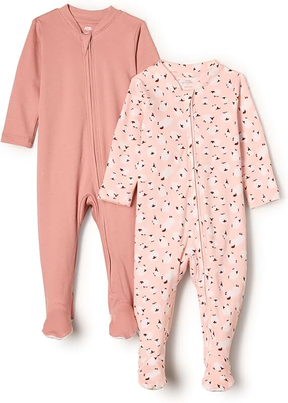 Unisex Cotton Baby Sleep and Play Bodysuit Pack of 2