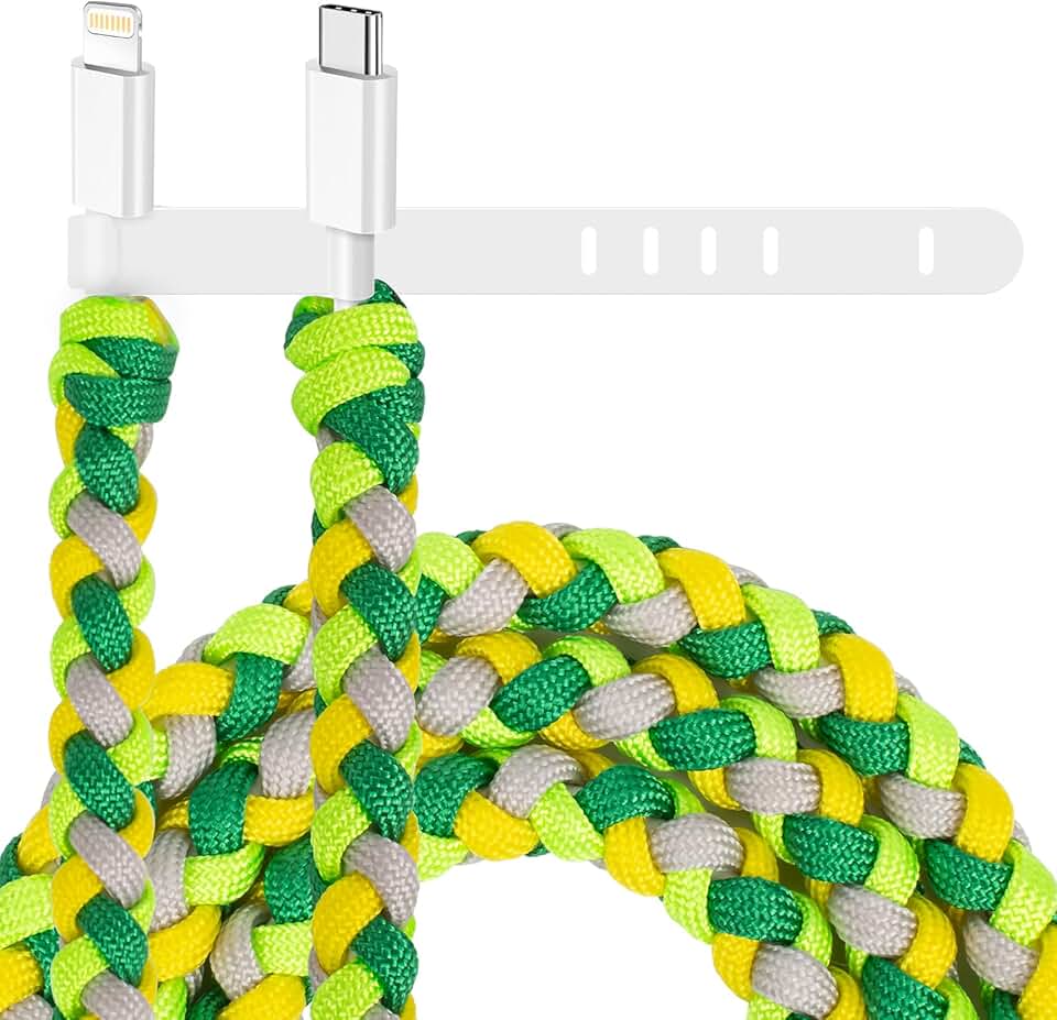 USB C to Paracord Braided Charging Cable, 3.3 ft