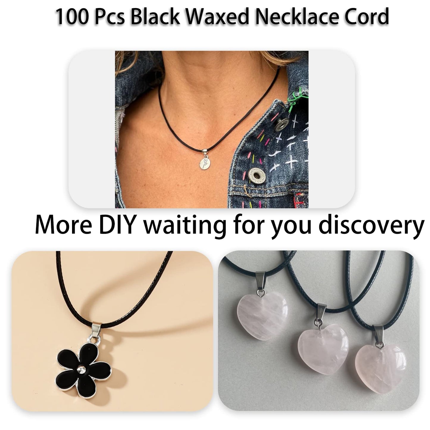 Bulk Black Waxed Necklace Cord for Jewelry Making