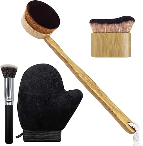 Self Tanner Brush Set with Tanning Mitt and Body Makeup Brushes