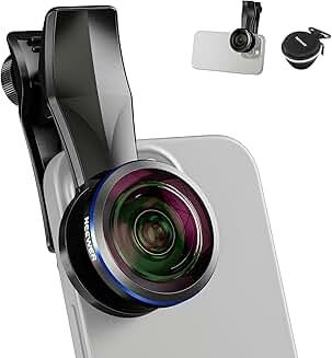 8mm Fisheye Lens with 220° Wide Angle and Phone Clip