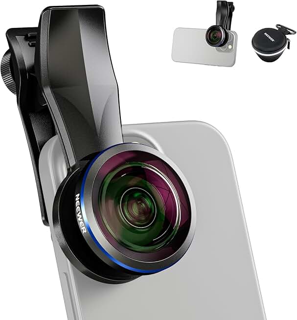 8mm Fisheye Lens with 220° Wide Angle and Phone Clip