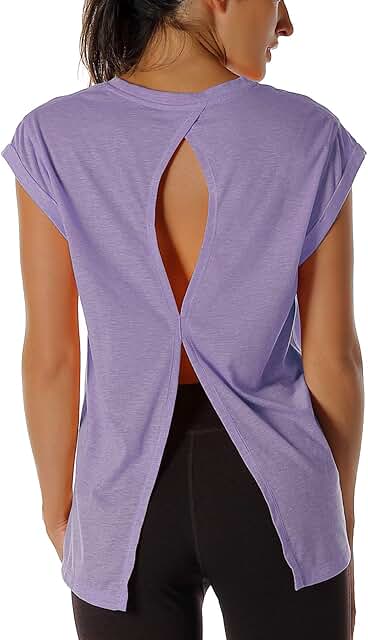 Open Back Workout Top for Women