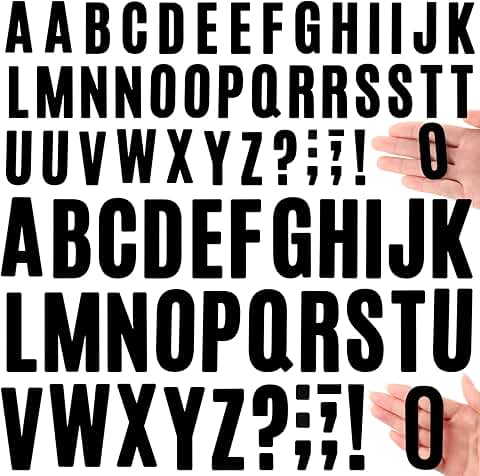 Large black number and letter stickers for school and home