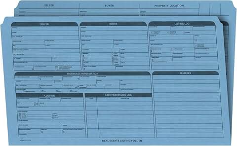 Real Estate Listing Folder with Checklist and Color Dots, Pack of 25