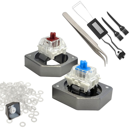 6in1 DIY Lube Kit for Mechanical Keyboards | Metal 2in1 Switch Opener, Switch Puller, Keycap Puller, O Rings, Tweezers, Keyboard Brush | Cherry MX, Kailh, Gateron, Durock, Zeal, Panda (2)