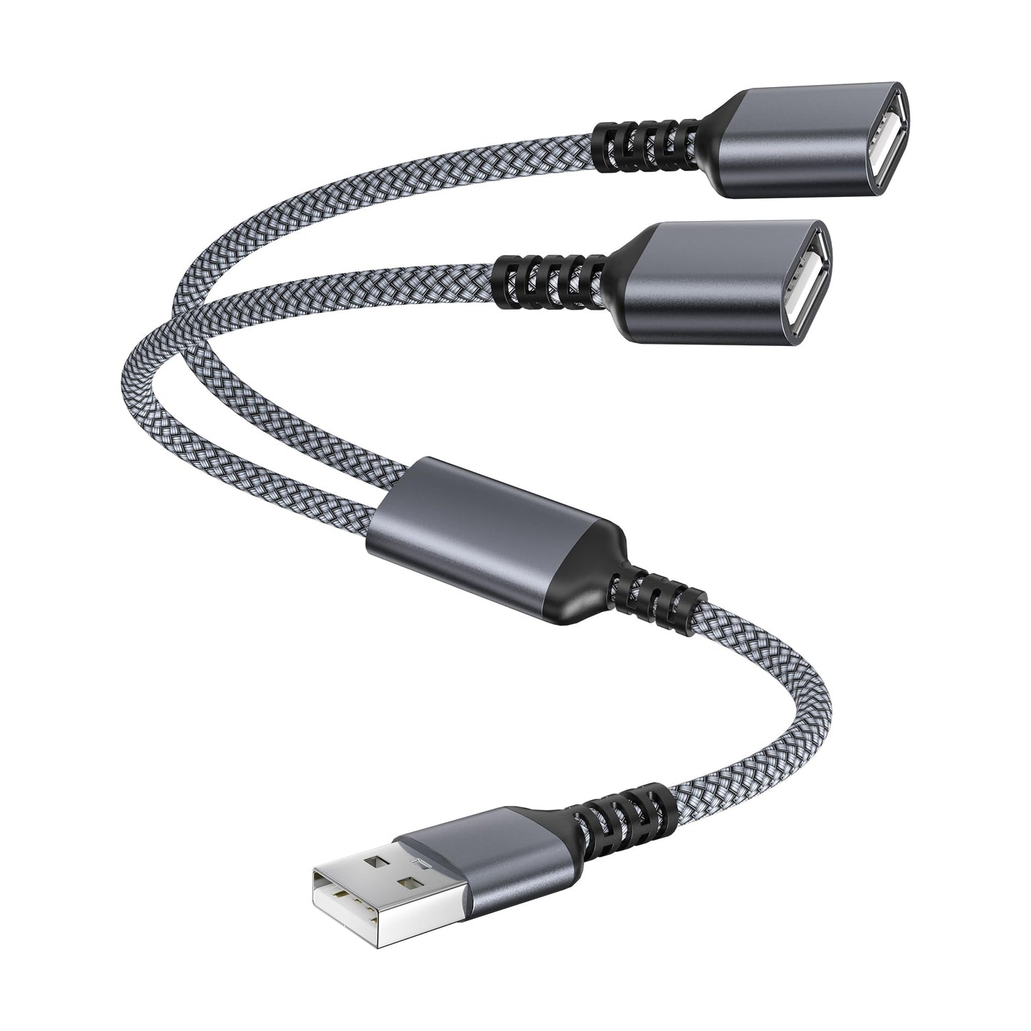 USB splitter cable, 1 in 2 out, 1 foot