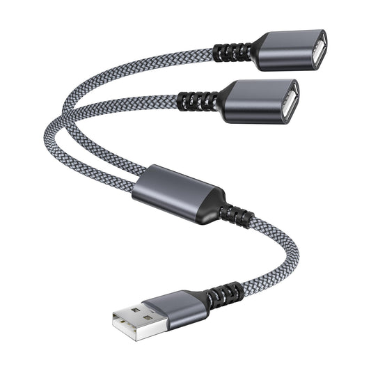 USB splitter cable, 1 in 2 out, 1 foot