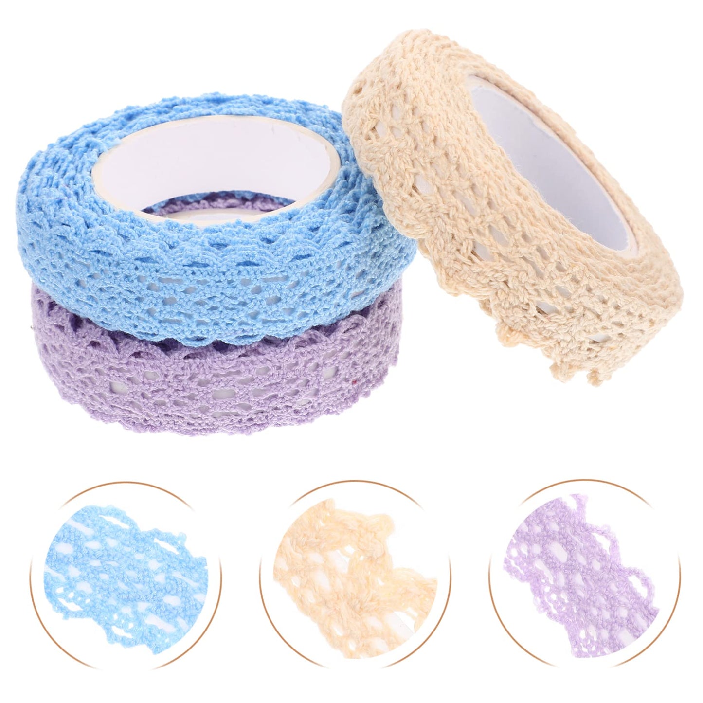 Self-Adhesive Fabric Lace Tape Set 3 Rolls