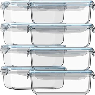 16-Piece Glass Meal Prep Containers with Lids