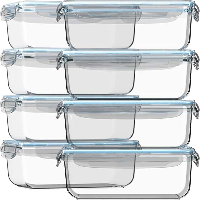 16-Piece Glass Meal Prep Containers with Lids