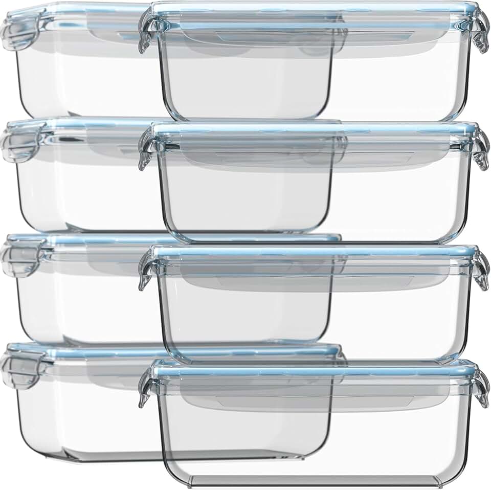 16-Piece Glass Meal Prep Containers with Lids