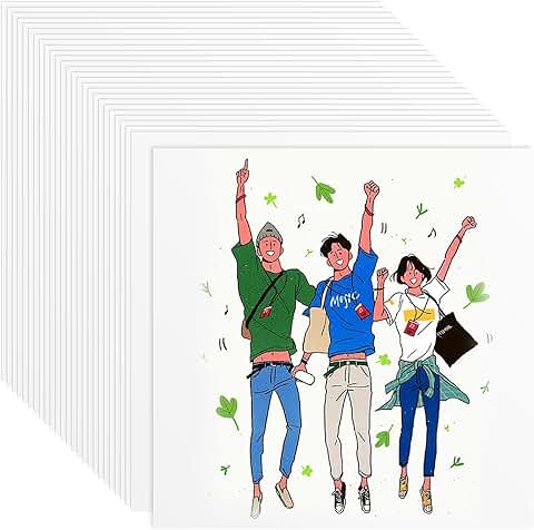 200 Sheets White 12x12 Cardstock, 250GSM, Blank