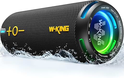 Portable 40W Waterproof Bluetooth Speaker with Lights