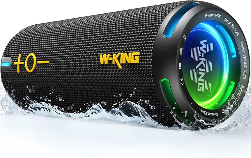 Portable 40W Waterproof Bluetooth Speaker with Lights
