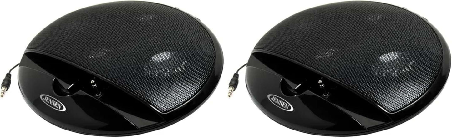 Portable stereo speakers for music devices, black, pack of 2