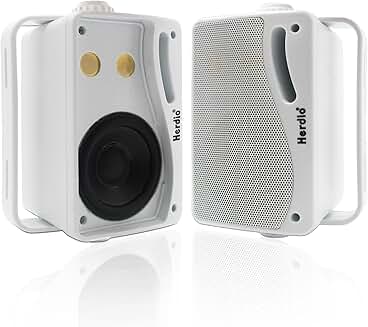 Outdoor 3.5-Inch Waterproof Wall Mount Speakers, 200W Pair