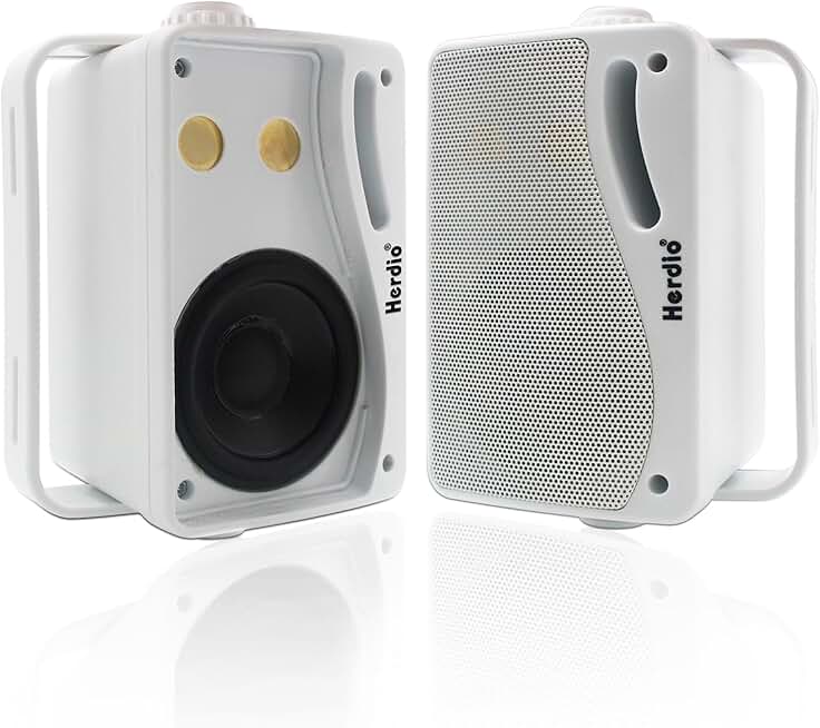 Outdoor 3.5-Inch Waterproof Wall Mount Speakers, 200W Pair