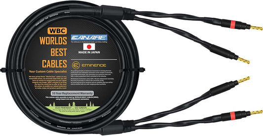 8-Foot Audiophile Speaker Cable with Gold Banana Connectors