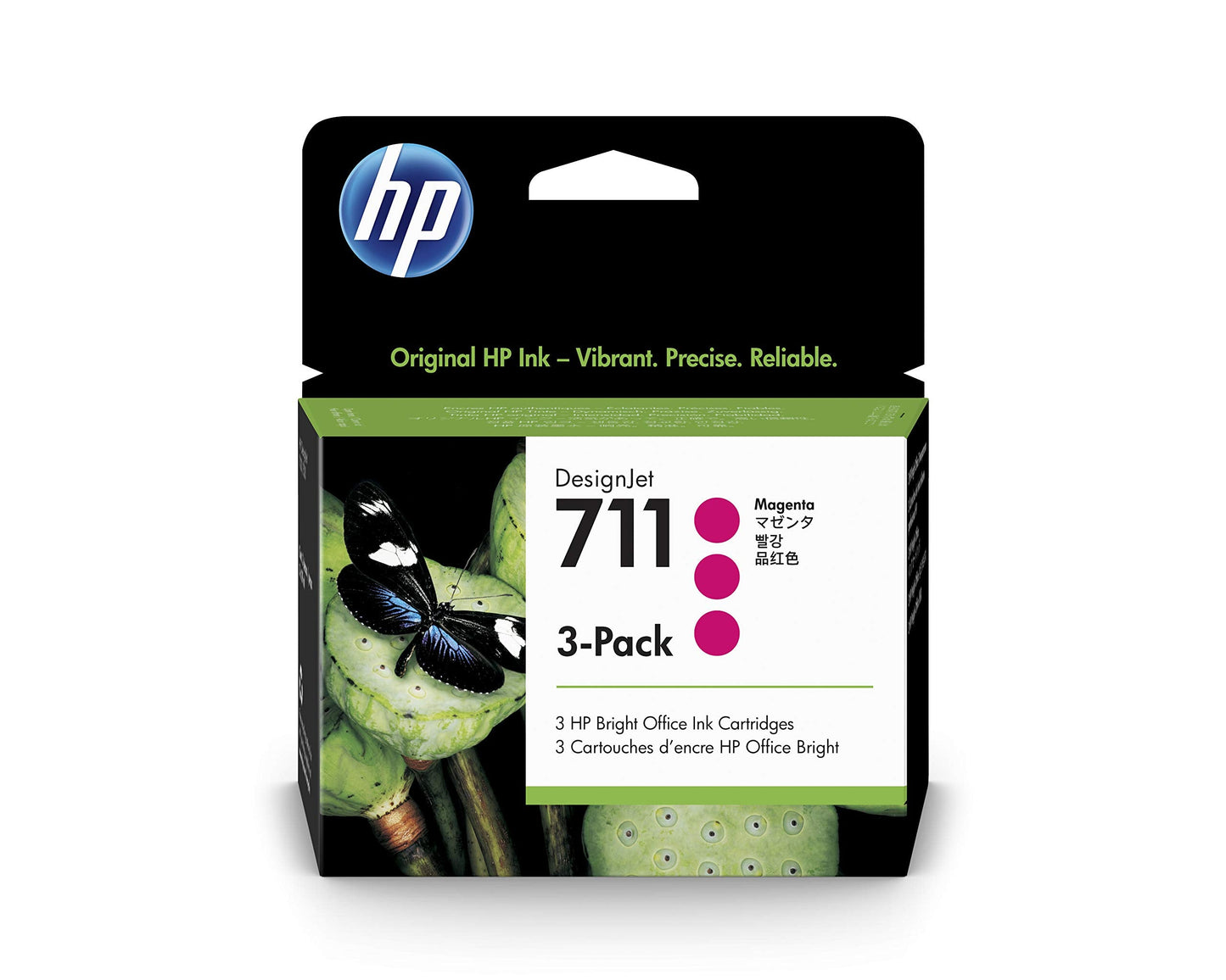 711 Magenta 29-ml 3-Pack Genuine Ink Cartridges (CZ135A) for DesignJet T530, T525, T520, T130, T125, T120 & T100 Large Format Plotter Printers
