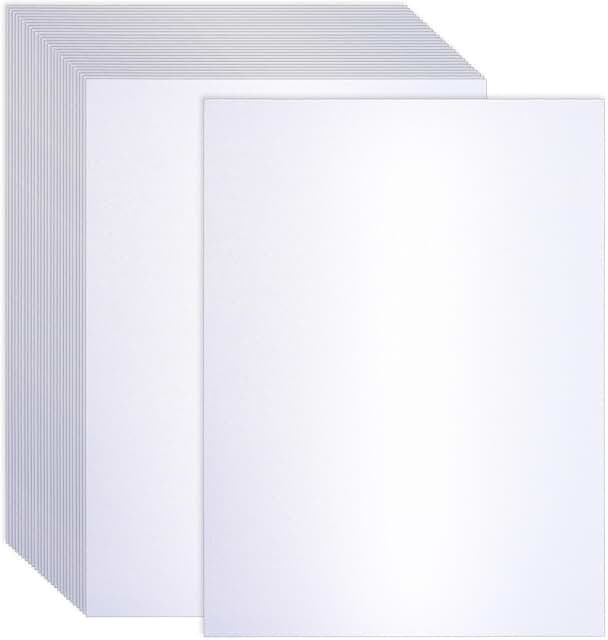 White Shimmer Cardstock, 120 Sheets, 8.5x11, 250gsm