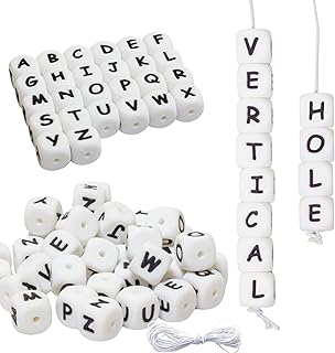 104-Piece Silicone Letter Beads for Crafts