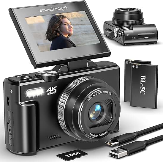 4K Digital Camera for Photography and Vlogging