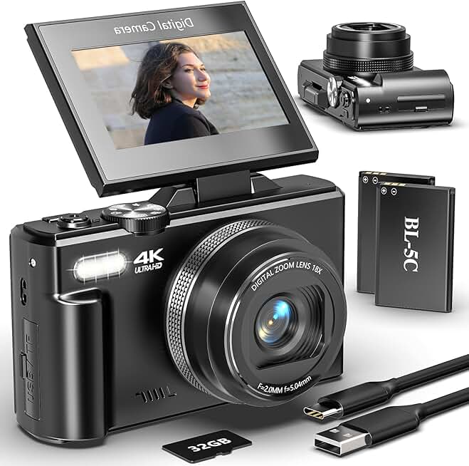 4K Digital Camera for Photography and Vlogging