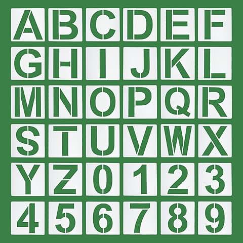 10-Inch Letter and Number Stencil Set, 36 Pieces