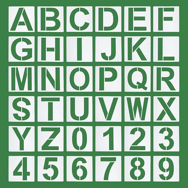 10-Inch Letter and Number Stencil Set, 36 Pieces