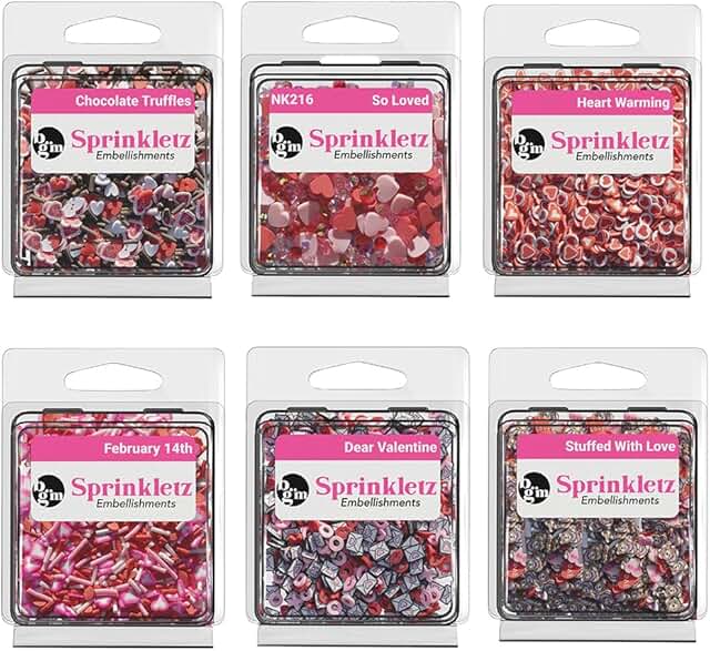 Valentine's Day Craft Embellishment Set with 1,800 Hearts