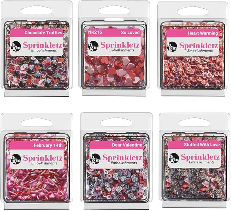 Valentine's Day Craft Embellishment Set with 1,800 Hearts