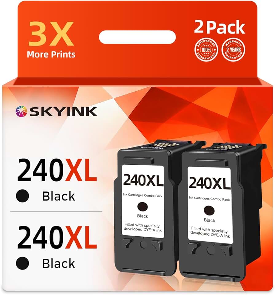 Black Ink Cartridge for Various Canon Printers, 2 Pack