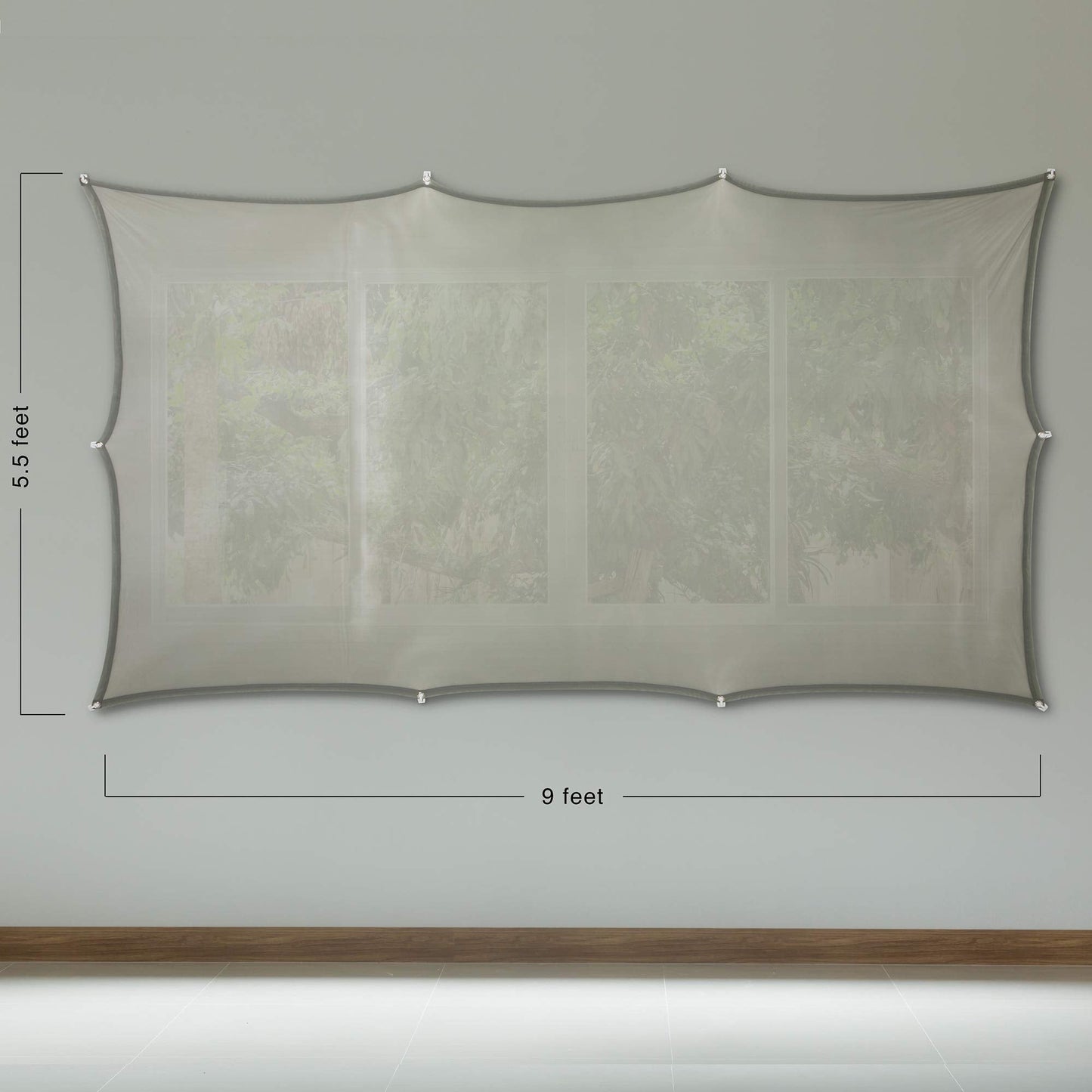 (5.5 ft x 9 ft) Holographic Rear Projection Screen with Mounting Hardware for Projecting Videos