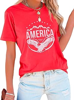 Women’s Short Sleeve American Flag Patriotic T-Shirt