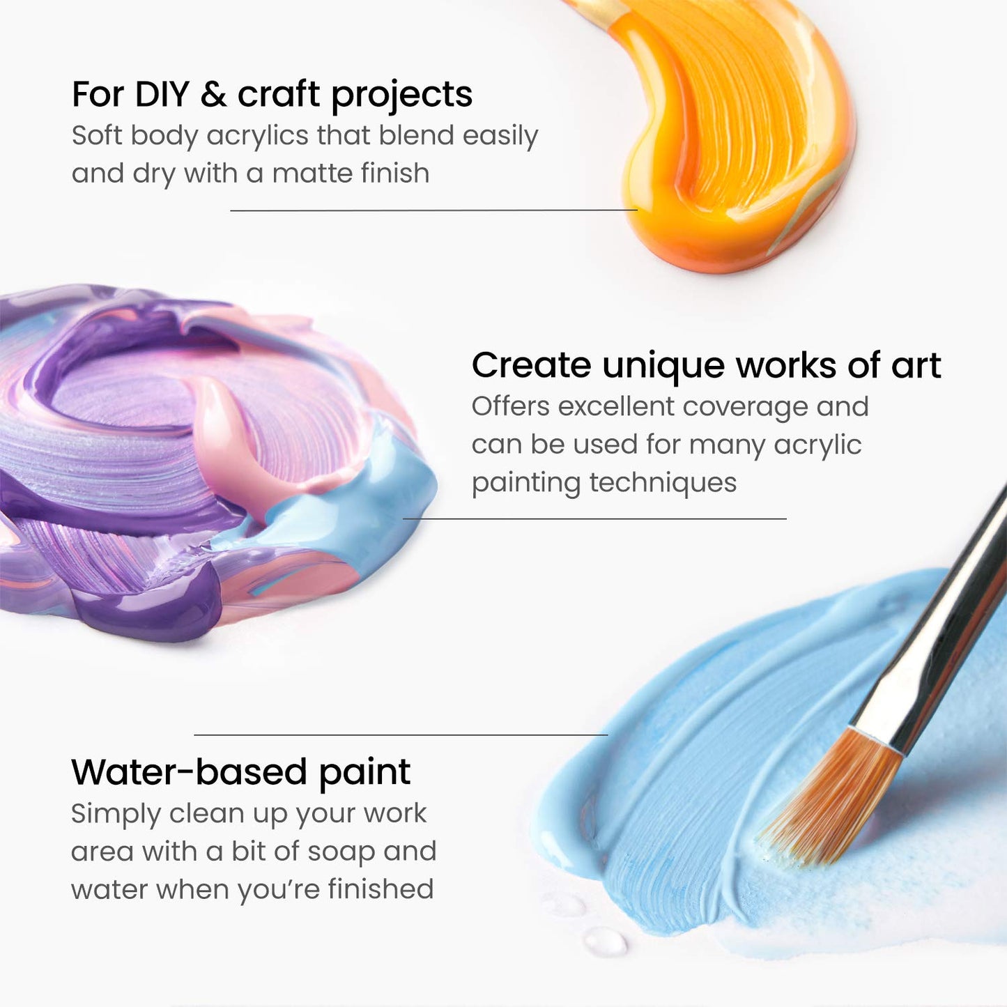 Acrylic Paint Set 20 Colors 2oz Matte Finish
