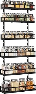 6-Tier Wall-Mounted Spice Rack with Adjustable Shelves