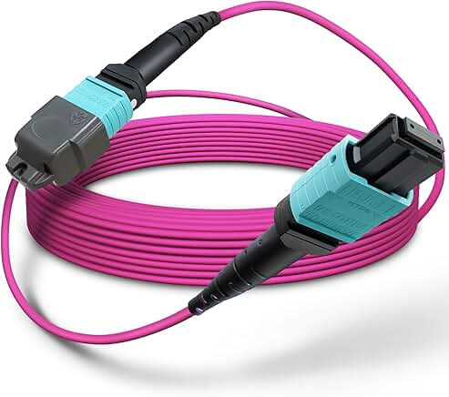 20ft OM4 MTP/MPO Fiber Patch Cable, 12 Strand, Plenum
